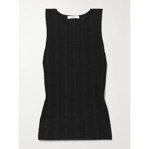 VINCE Shirred Stretch Jersey Tank Black Sz Small Quiet Luxary Office
